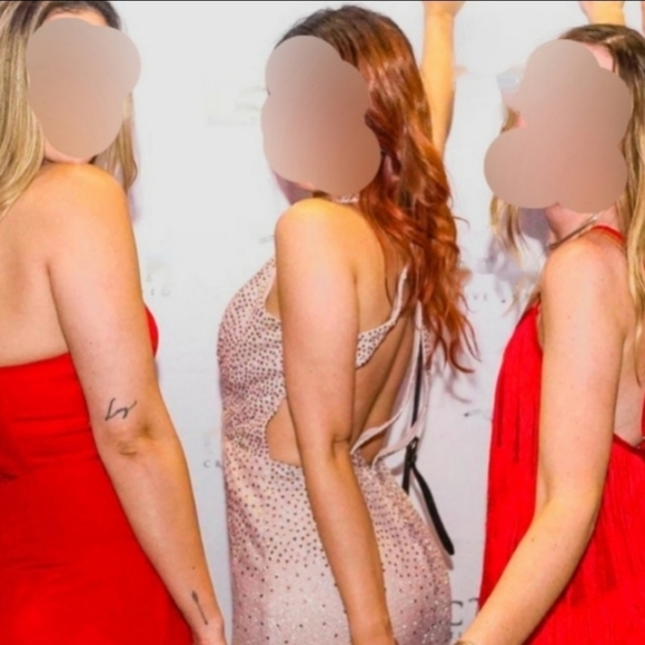 Sparkling Champagne Pink Evening Gown - Picture 5 of 5